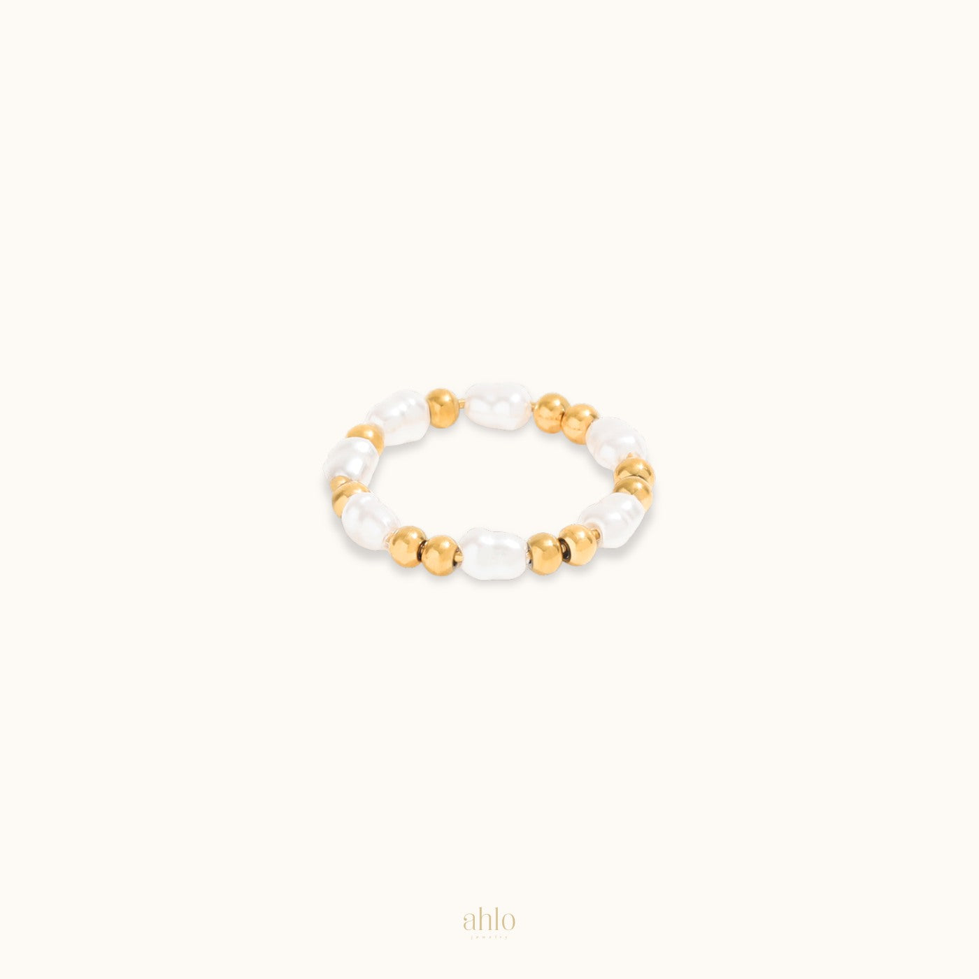 Charming-gold-Pearl-Ring-anel