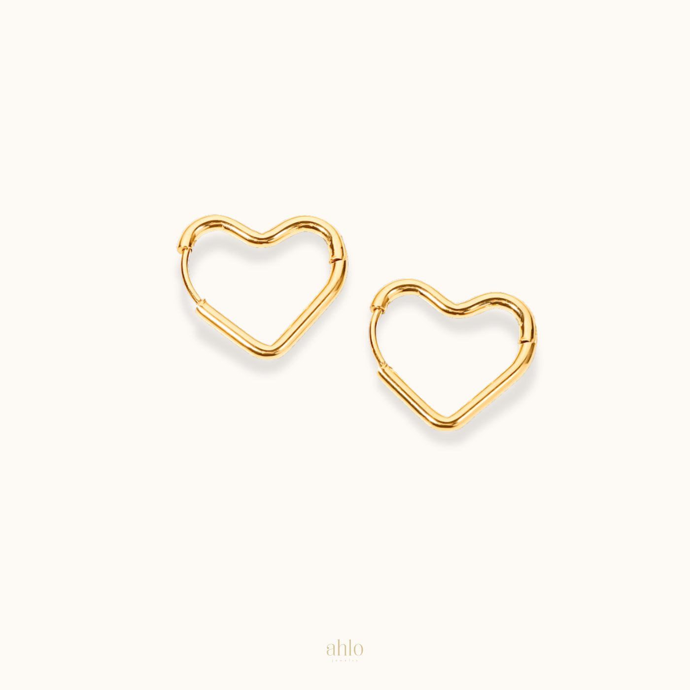 Golden-Heart-Hoop-Earrings-brincos