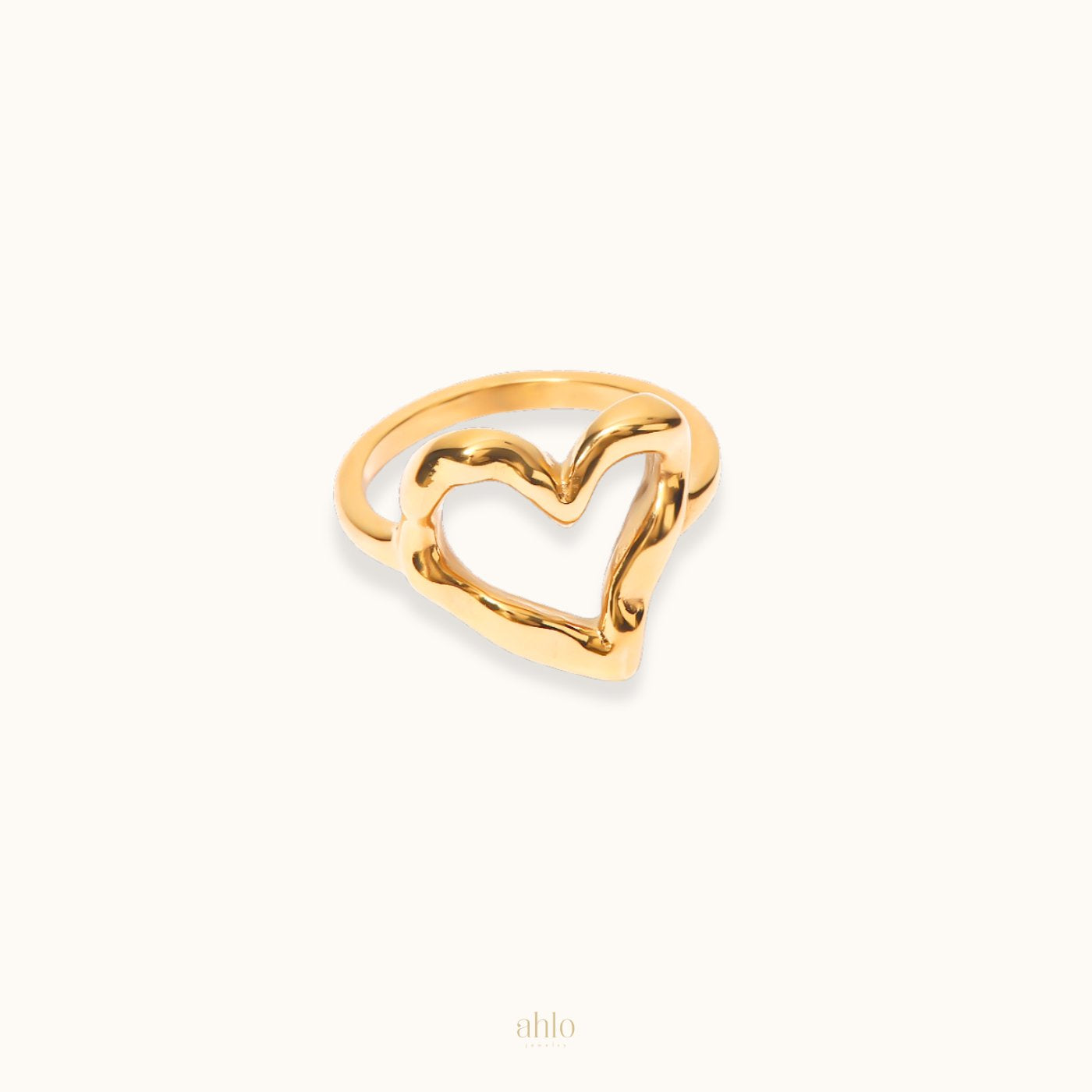 Golden-Heart-Statement-Ring-anel