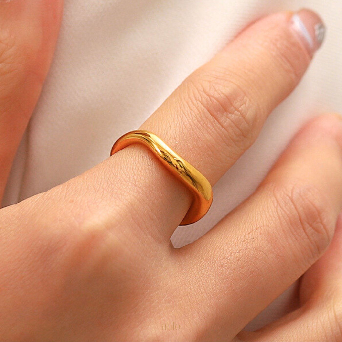 Golden Wave Ring