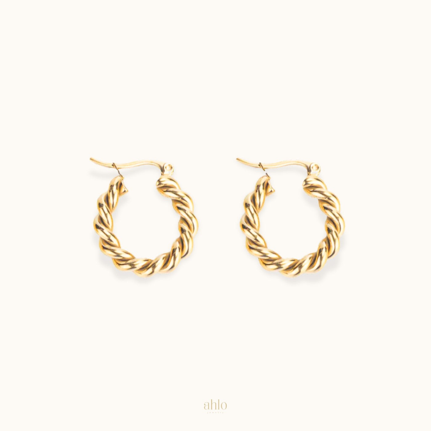 Golden Twisted Statement Hoops